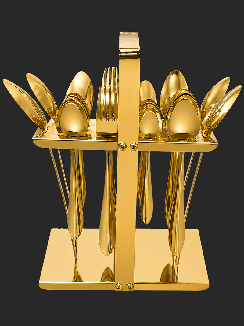 Gold Cutlery Set – 28 Pcs | Stainless Steel